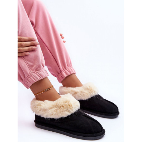 proEco-Friendly Suede Slippers - Fur Lined Winter Slippers for Women_Slippers for Women