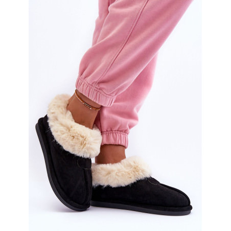 Eco-Friendly Suede Slippers - Fur Lined Winter Slippers for Women