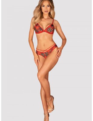 Ms Merillo Christmas Red Striped Lingerie Set