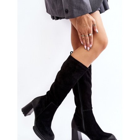 Women's Platform Suede Ankle Boots Side Zipper