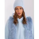 Braided Winter Hat Angora Blend Embellished Warm Cozy