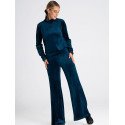 Women's High Rise Velvet Bell Bottom Pants