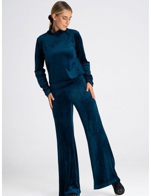 Women's High Rise Velvet Bell Bottom Pants