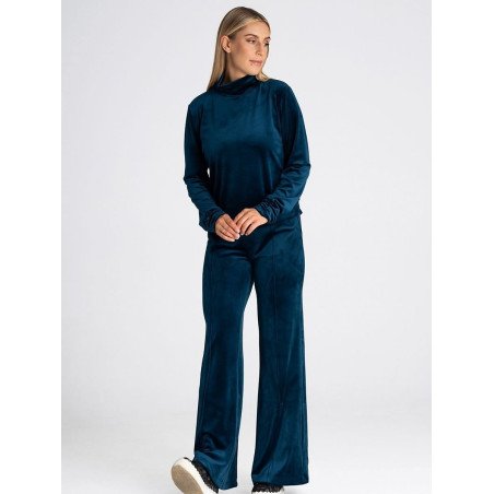 Women's High Rise Velvet Bell Bottom Pants