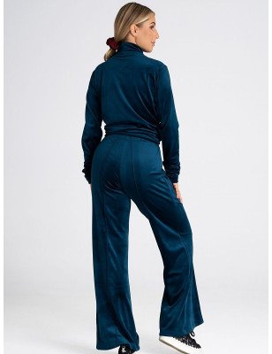 Women's High Rise Velvet Bell Bottom Pants