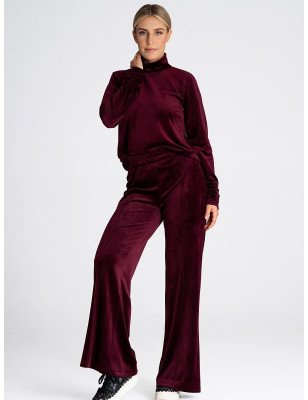 Women's High Rise Velvet Bell Bottom Pants