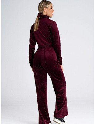 Women's High Rise Velvet Bell Bottom Pants