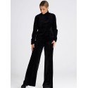 Women's High Rise Velvet Bell Bottom Pants