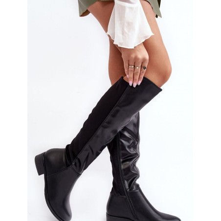 proWomen's Eco Leather Knee-High Boots Flat Heel Insulated_Over the Knee High Boots, Thigh High Boots