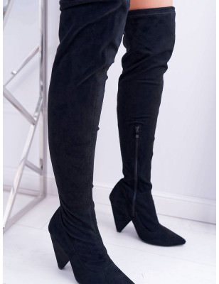 Lu Boo Knee-High Boots Elegant Side Zipper Style