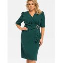 Elegant Pencil Dress with Ruffle Detail