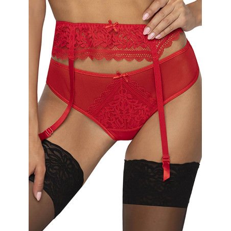 proRed Stretch Lace Garter Belt, Adjustable with Bow_Corsets, Bodysuits, Belts