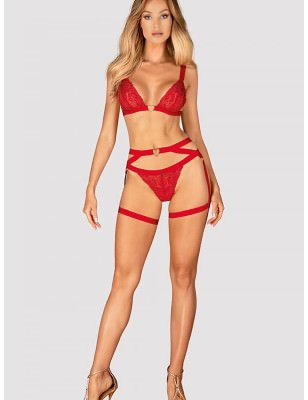 Red Elianes Harness Adjustable Elastic Waist Gold Heart