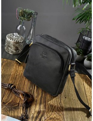 Naturally Aged Leather Shoulder Bag | Adjustable Strap & Compartments