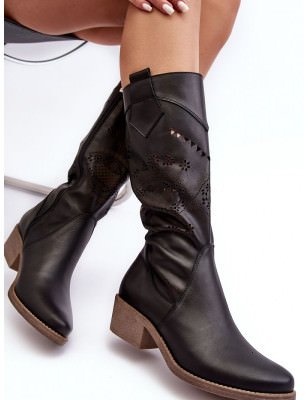 Women's Openwork Boots - Zipper Closure, Stiffened Heel Counter