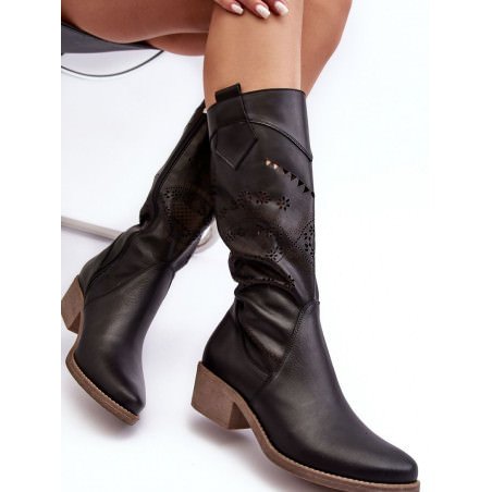 Women's Openwork Boots - Zipper Closure, Stiffened Heel Counter