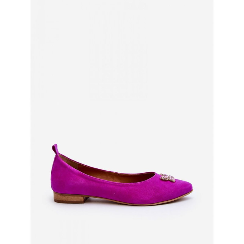 proElegant Suede Ballerinas - Butterfly Detail, Slenderizing Shape_Ballet Flats, Ballet Pumps for Women