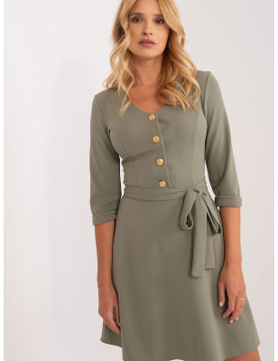 proFlared Elegance Dress, A-Line Silhouette, Three-Quarter Sleeves_Day Dresses