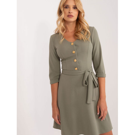 proFlared Elegance Dress, A-Line Silhouette, Three-Quarter Sleeves_Day Dresses