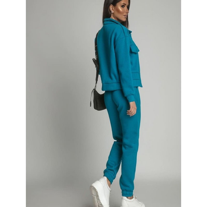 proTurquoise Insulated Women's Bomber Jacket & Sweatpants Set_Pants, Trousers, Shorts