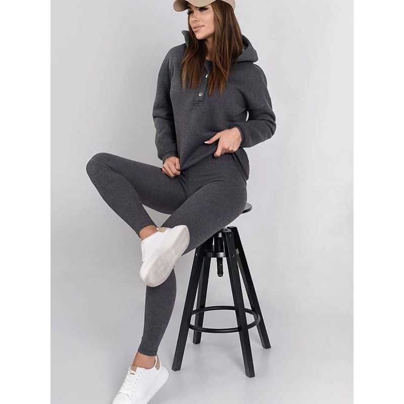 proWomen's Striped Top, Leggings & Hoodie Set Cozy Comfort 3-Piece Outfit_Pants, Trousers, Shorts