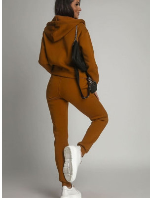 Caramel Women's Cozy Unbuttoned Fleece Tracksuit Set