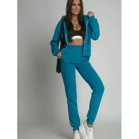 proTurquoise Unbuttoned Women's Fleece Tracksuit_Pants, Trousers, Shorts