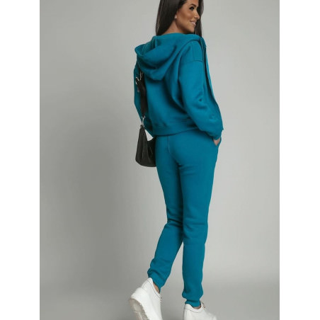 Turquoise Unbuttoned Women's Fleece Tracksuit