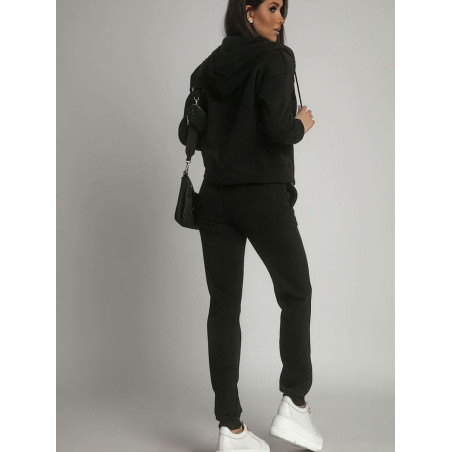 Black Women's Unbuttoned Fleece Lined Tracksuit