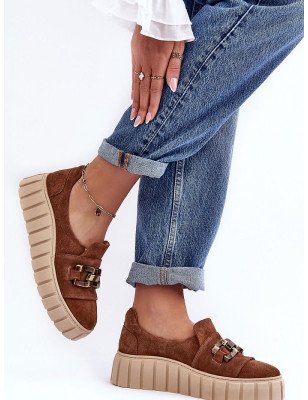 Women's Platform Slip-On Leather Shoes