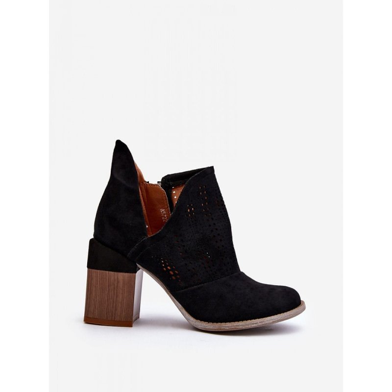 proWomen's Eco-Suede Boots Openwork Cutout Zippered Closure_Women`s Ankle Boots & Booties