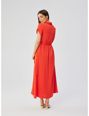 Viscose Maxi Dress, Button-Down Design, Flowy Style