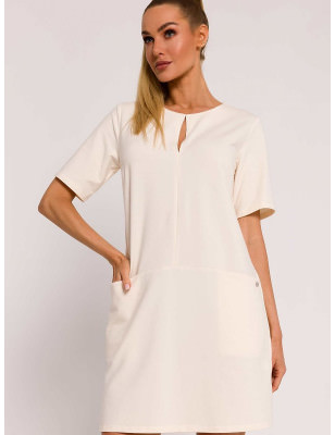 proPolish A-Line Knit Dress, Modest Neckline, Short Sleeves_Day Dresses