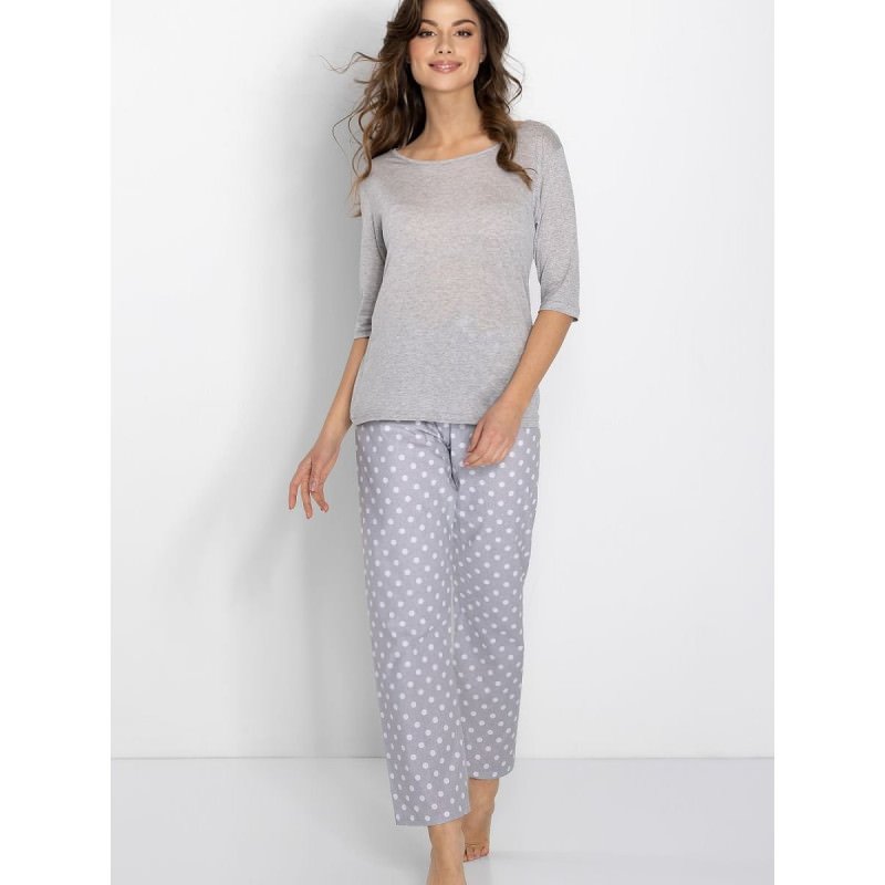 proWomen's Soft Pajama Set, U-Neck Blouse and Elastic Pants_Women`s Pyjamas, Sleepwear Sets