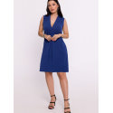 Viscose Knit Mini Dress - V-Neck, Overlap Detail