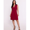 Viscose Knit Mini Dress - V-Neck, Overlap Detail