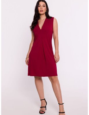 Viscose Knit Mini Dress - V-Neck, Overlap Detail