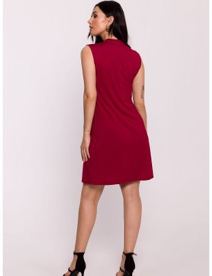 Viscose Knit Mini Dress - V-Neck, Overlap Detail