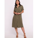 Polish Shirt Dress Over-the-Knee Comfortable Pockets