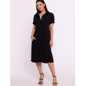 Polish Shirt Dress Over-the-Knee Comfortable Pockets