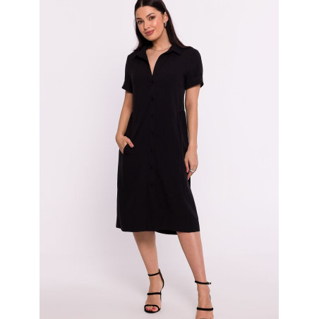 proPolish Shirt Dress Over-the-Knee Comfortable Pockets_Day Dresses