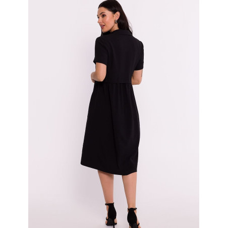 Polish Shirt Dress Over-the-Knee Comfortable Pockets