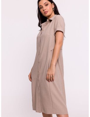 Polish Shirt Dress Over-the-Knee Comfortable Pockets