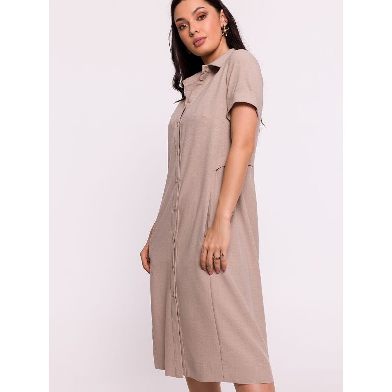 proPolish Shirt Dress Over-the-Knee Comfortable Pockets_Day Dresses