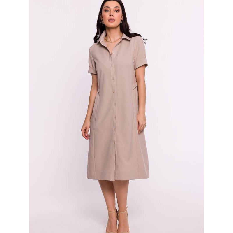 proPolish Shirt Dress Over-the-Knee Comfortable Pockets_Day Dresses