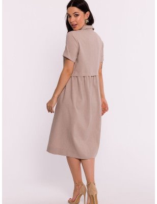 Polish Shirt Dress Over-the-Knee Comfortable Pockets