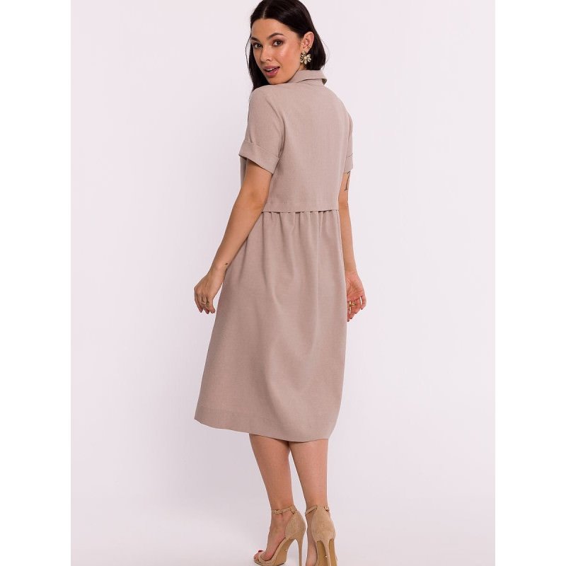 proPolish Shirt Dress Over-the-Knee Comfortable Pockets_Day Dresses