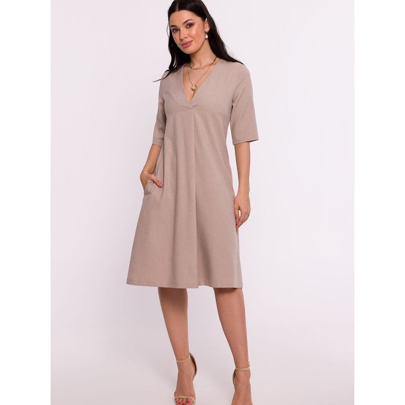 proTrapezoid Elegance Dress: Unique Design, Lightweight Comfort & Pockets_Day Dresses