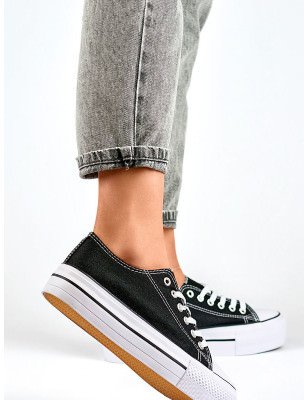 Black Fashion Sneakers for Women - 4cm Platform