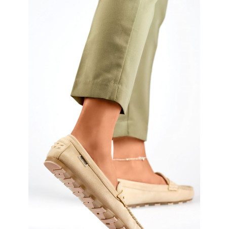 Beige Slip-On Moccasins Eco Friendly Shoes for Women